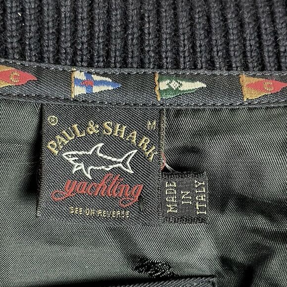 Paul & Shark Men's Navy Blue Wool Full Zip Sweater Cardigan Fully Lined Jacket M - Picture 14 of 16